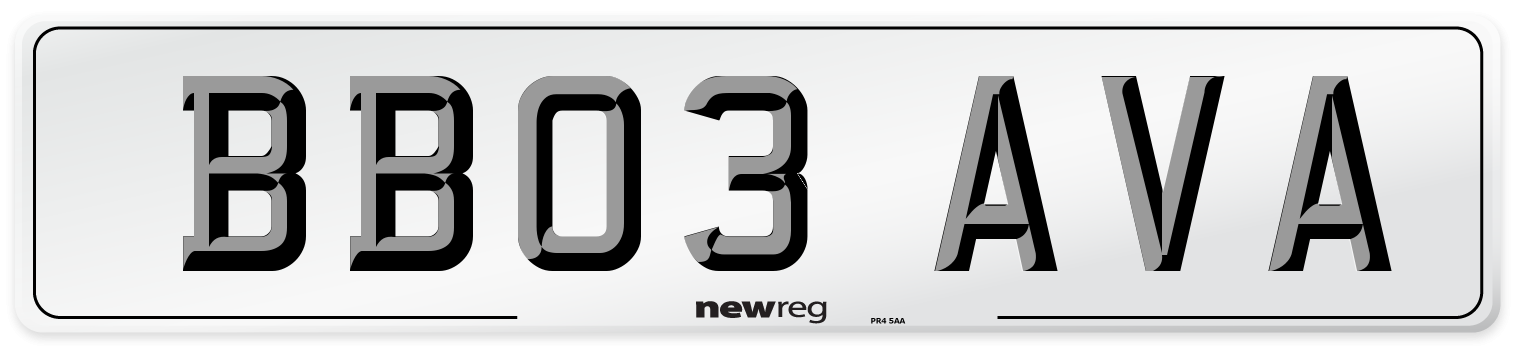 BB03 AVA Number Plate from New Reg